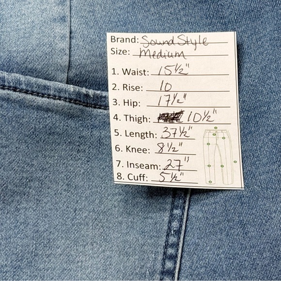 Sound Style Stretchy Denim Blue Drawstring Joggers w/Pockets Sz Medium - Picture 13 of 13